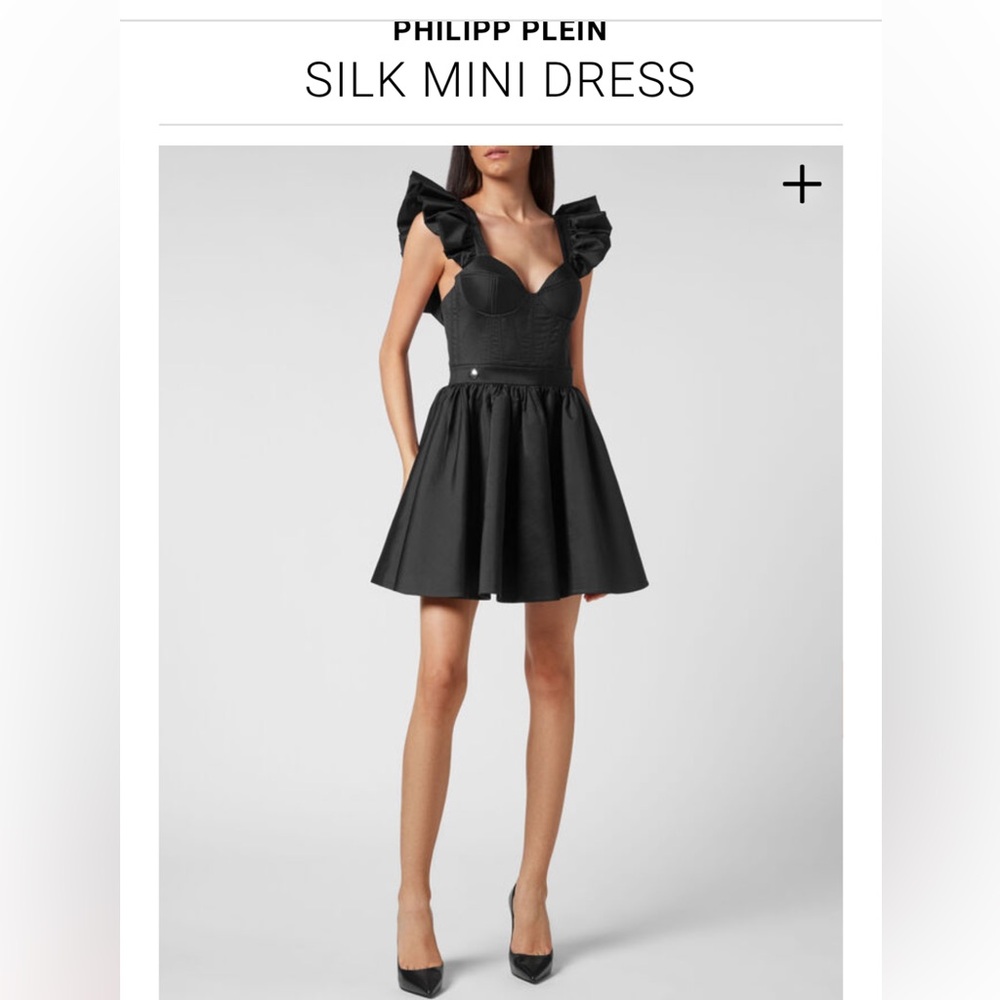 Philip Plein Couture Silk Mini Dress Size M NWT